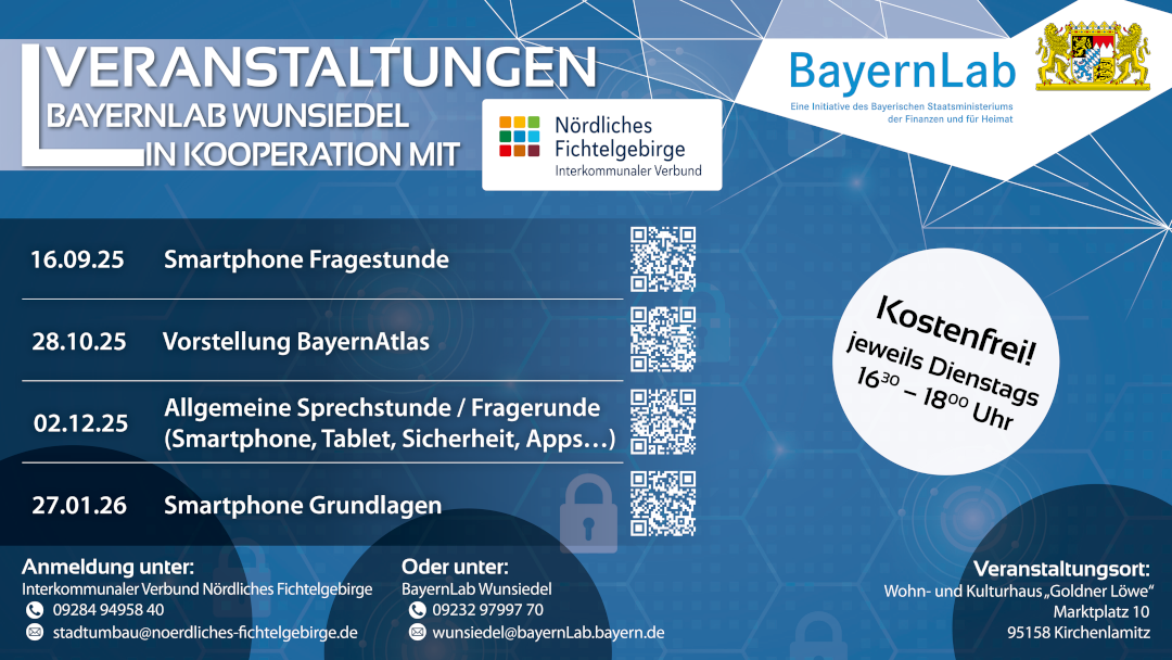 Termingrafik Veranstaltungsreihe in Kooperation mit Inerkommunalem Verbund Nördliches Fichtelgebirge